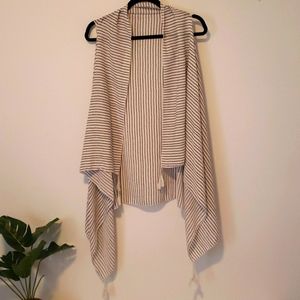 Black/White Stripe High to Low Cover Up